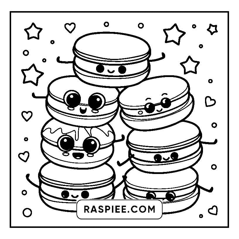 160 Bold and Easy Kawaii Food Coloring Pages
