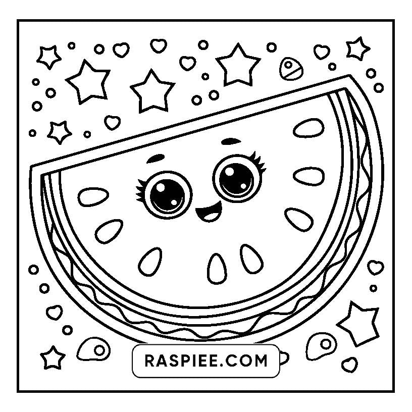 160 Bold and Easy Kawaii Food Coloring Pages