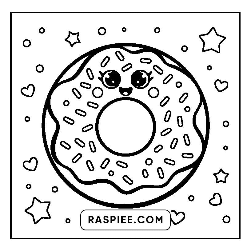 160 Bold and Easy Kawaii Food Coloring Pages