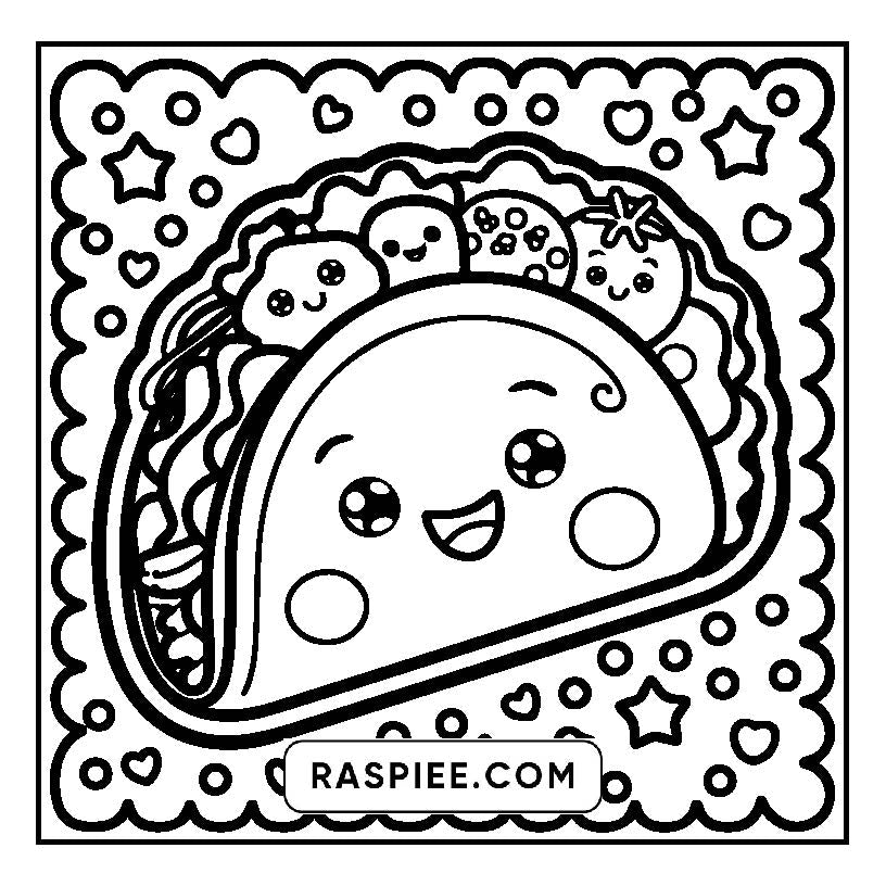 160 Bold and Easy Kawaii Food Coloring Pages