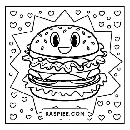 160 Bold and Easy Kawaii Food Coloring Pages