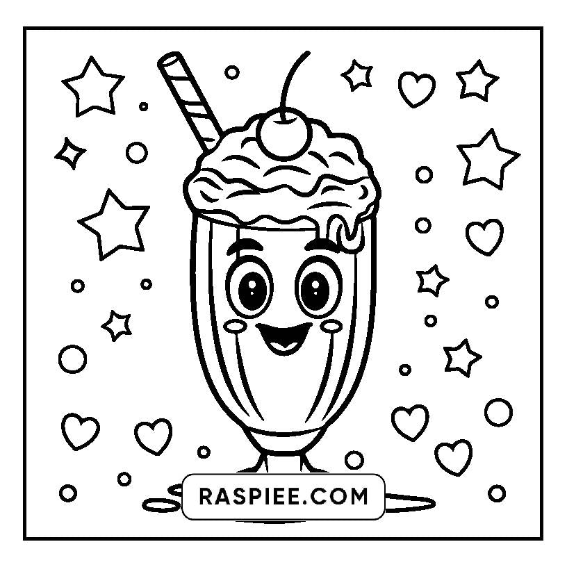 160 Bold and Easy Kawaii Food Coloring Pages