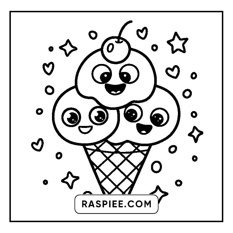 160 Bold and Easy Kawaii Food Coloring Pages