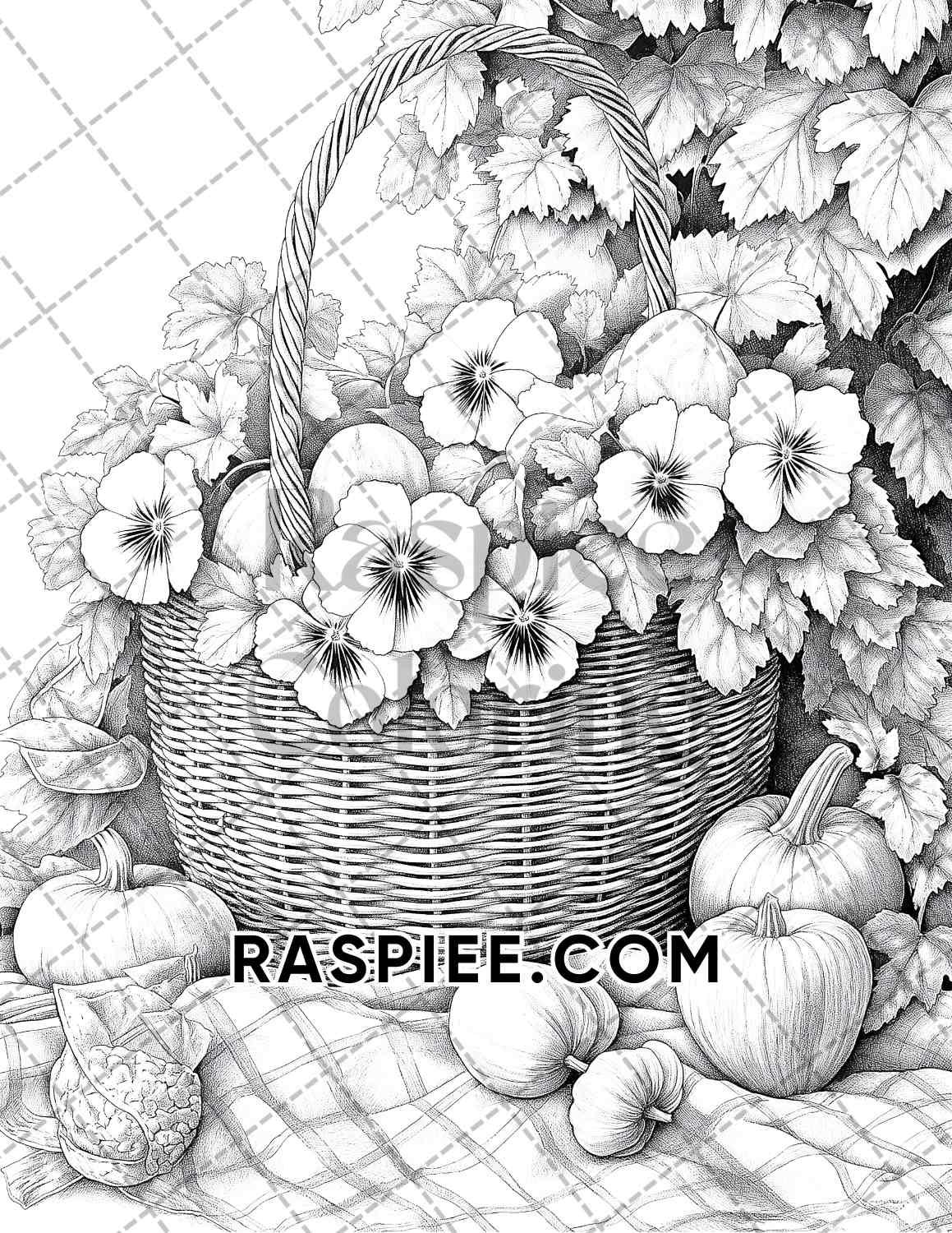 Fall Flowers Adult Coloring Pages Printable PDF Instant Download