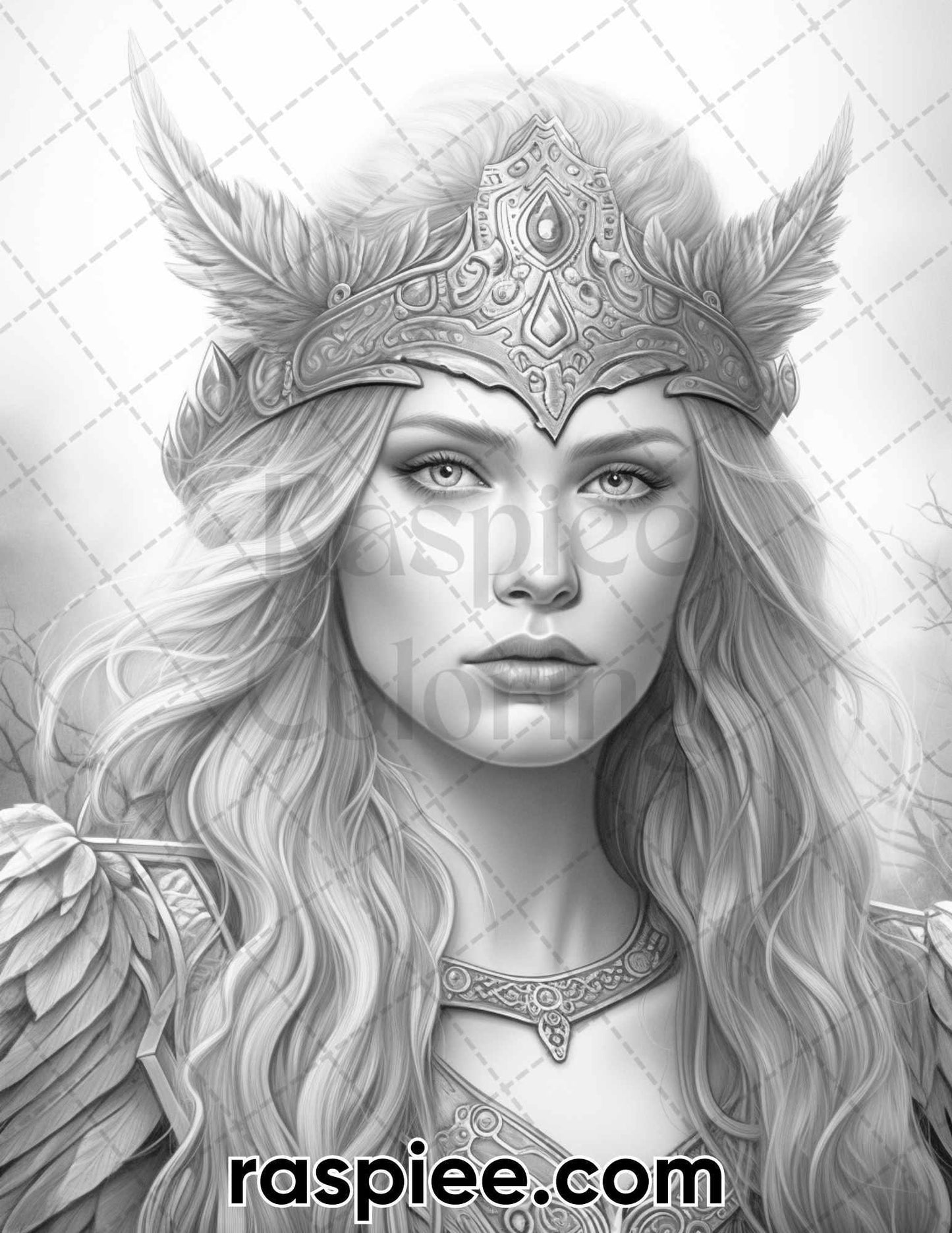 52 Mythology Gods Grayscale Coloring Pages for Adults, Printable PDF Instant Download