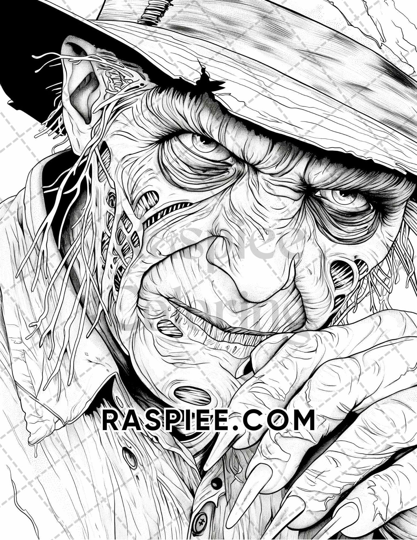 Freak Of Horror Halloween Adult Coloring Pages Printable PDF Instant Download