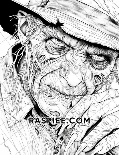 Freak Of Horror Halloween Adult Coloring Pages Printable PDF Instant Download