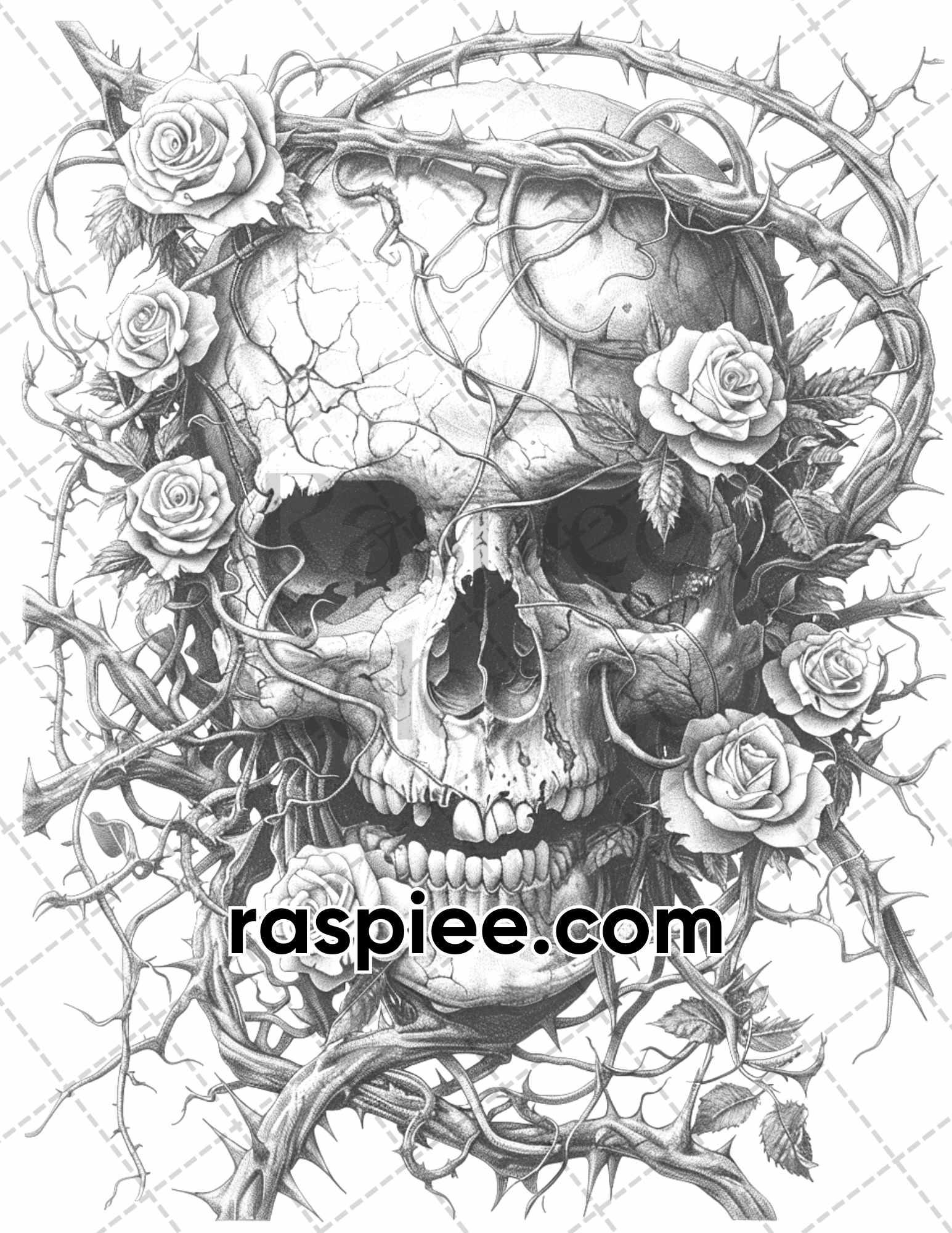 66 Intricate Gothic Tattoos Grayscale Adult Coloring Pages, Printable PDF Instant Download