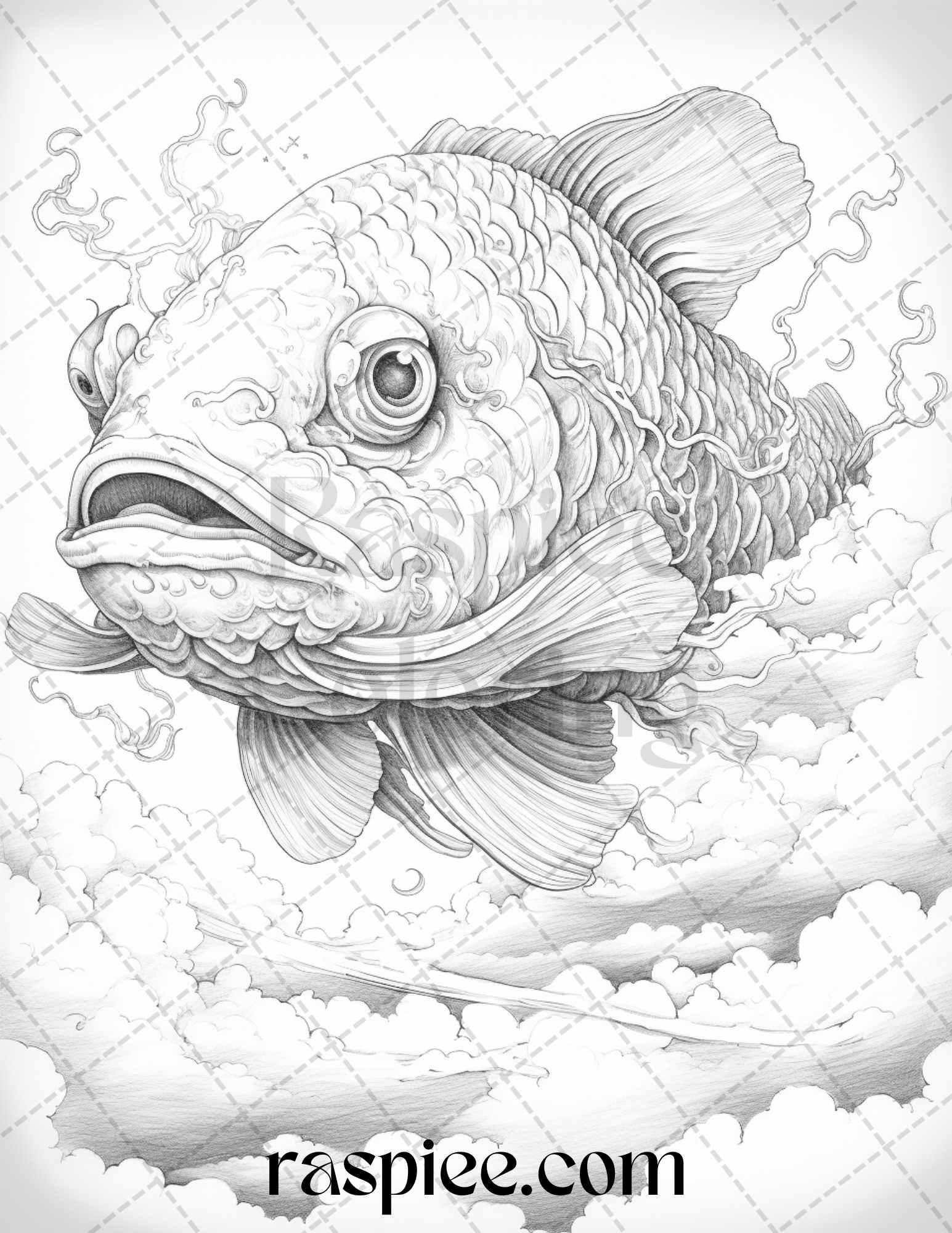 60 Enchanting Surrealism Grayscale Coloring Pages Printable for Adults, PDF File Instant Download