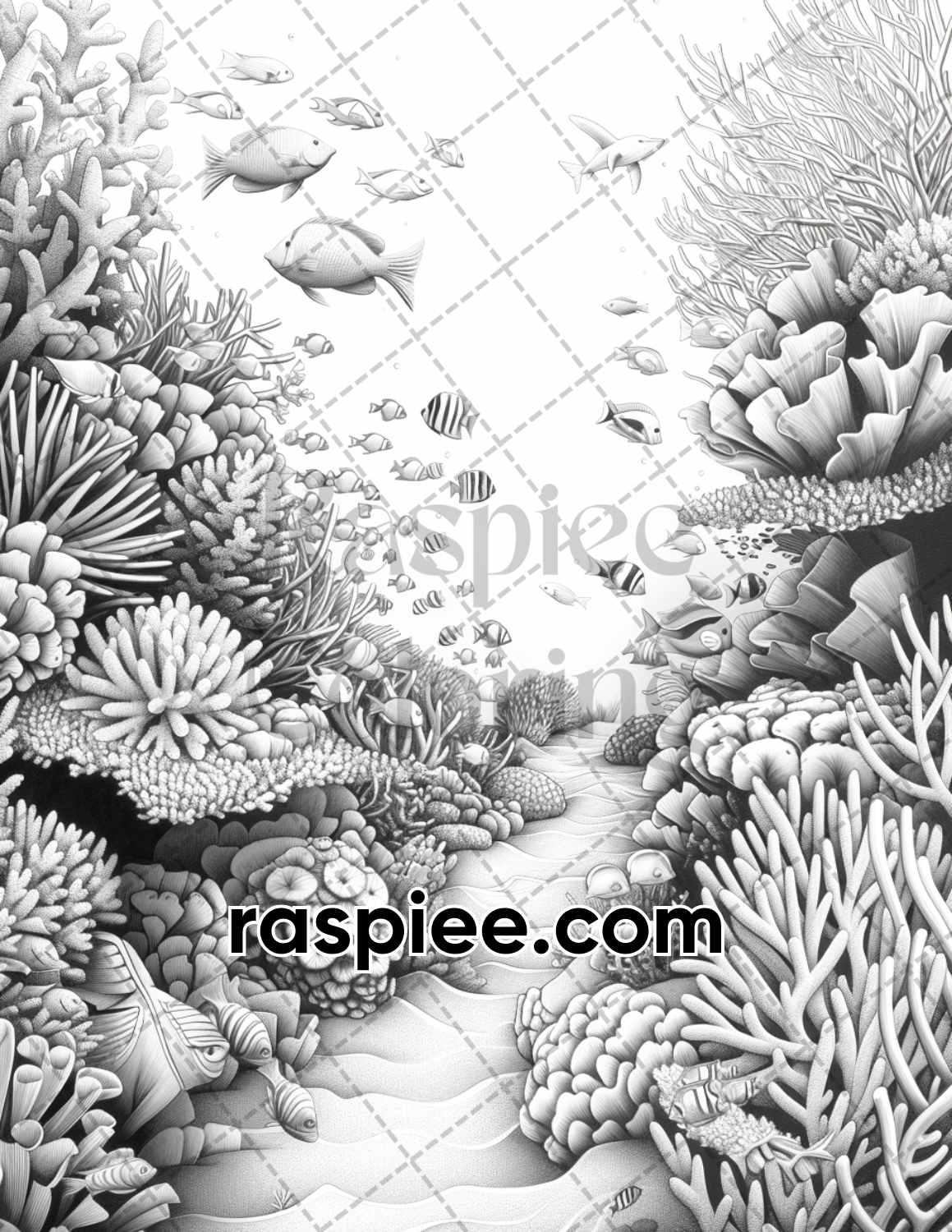 62 Relaxing Summer Grayscale Adult Coloring Pages Printable PDF Instant Download