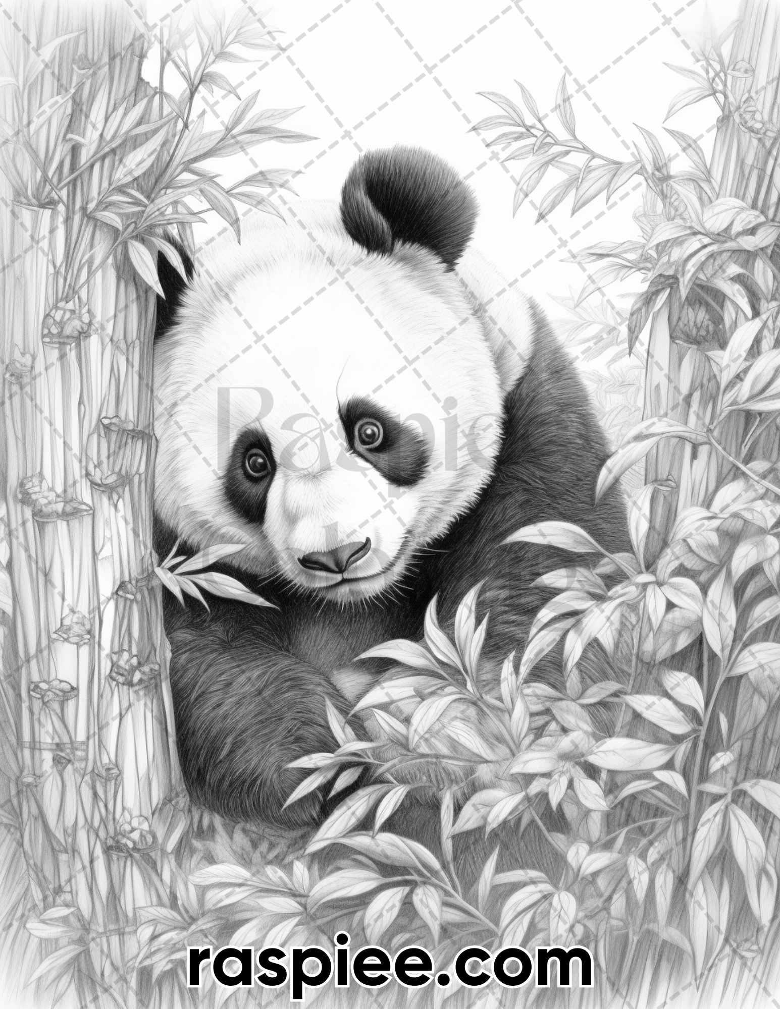 55 Wild Animals Grayscale Coloring Pages for Adults, Printable PDF Instant Download