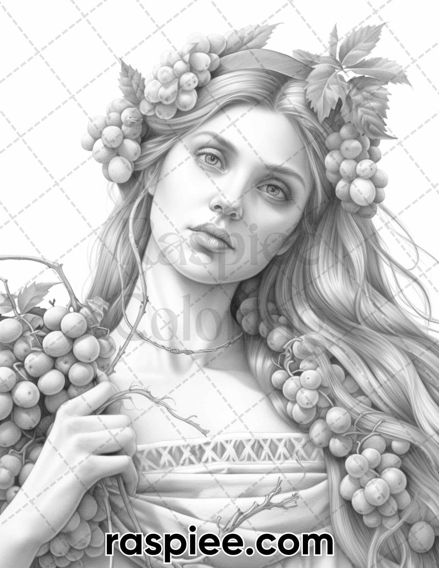 52 Mythology Gods Grayscale Coloring Pages for Adults, Printable PDF Instant Download