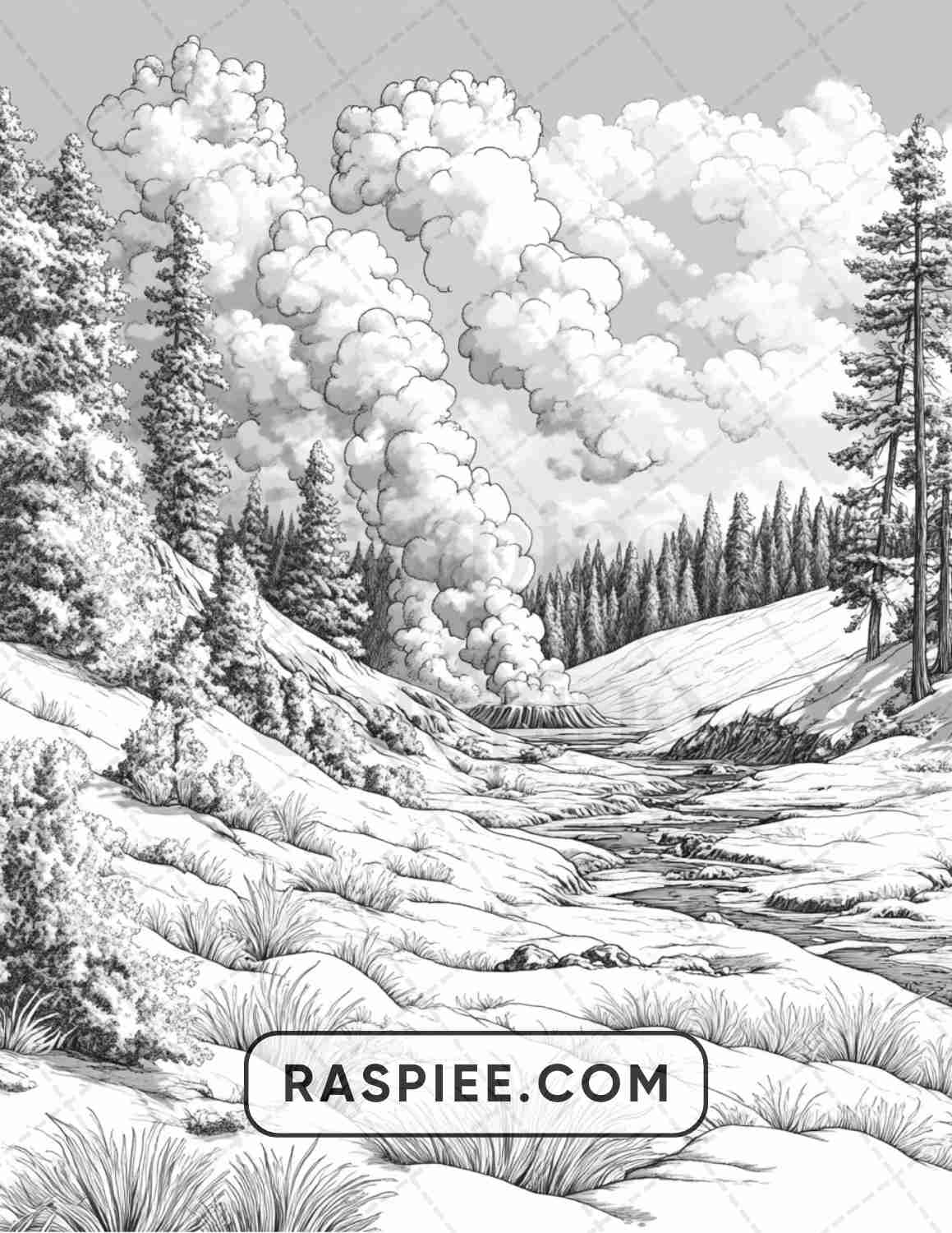82 Winter Landscapes Adult Coloring Pages