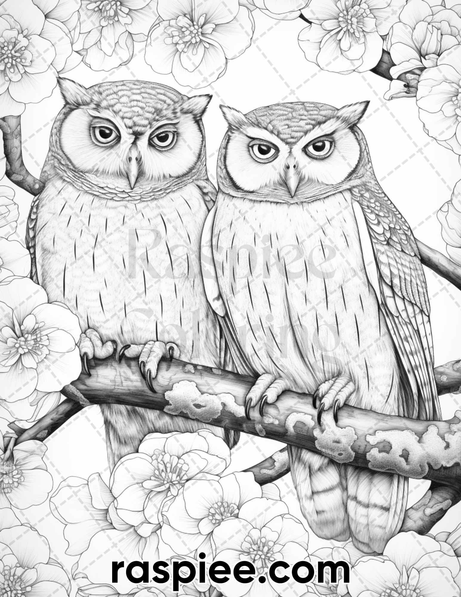 55 Enchanting Spring Animals Grayscale Adult Coloring Pages, Printable PDF Instant Download