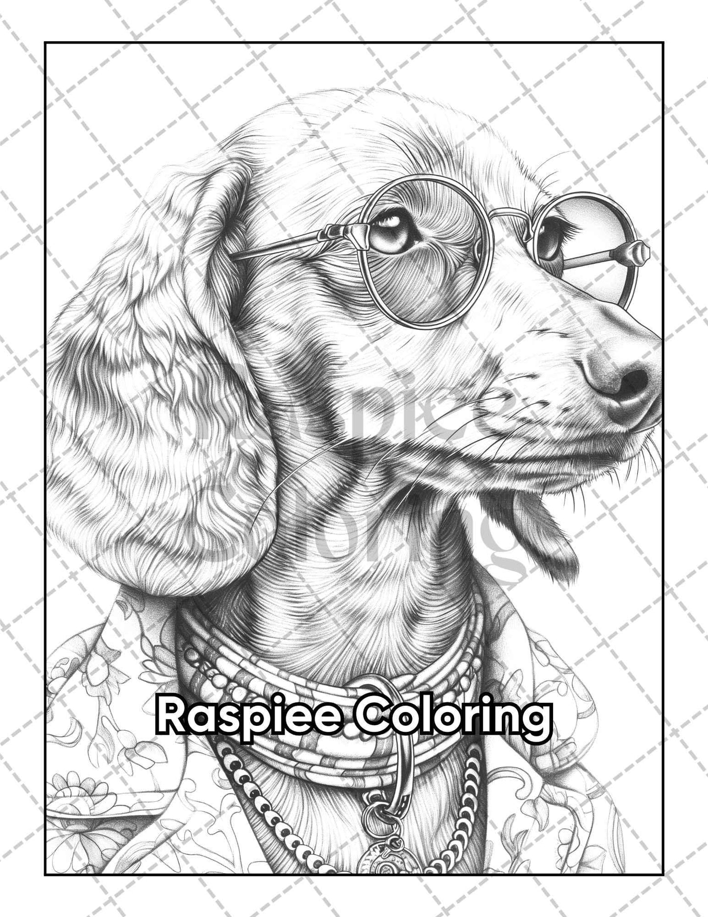 50 Dogs Dressed Up Adult Coloring Pages Printable PDF Instant Download
