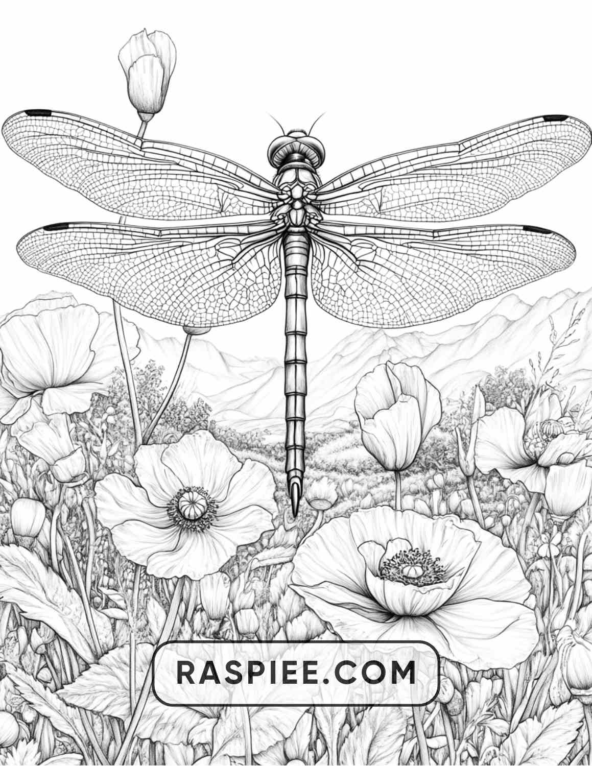 Insects and Flowers Adult Coloring Pages