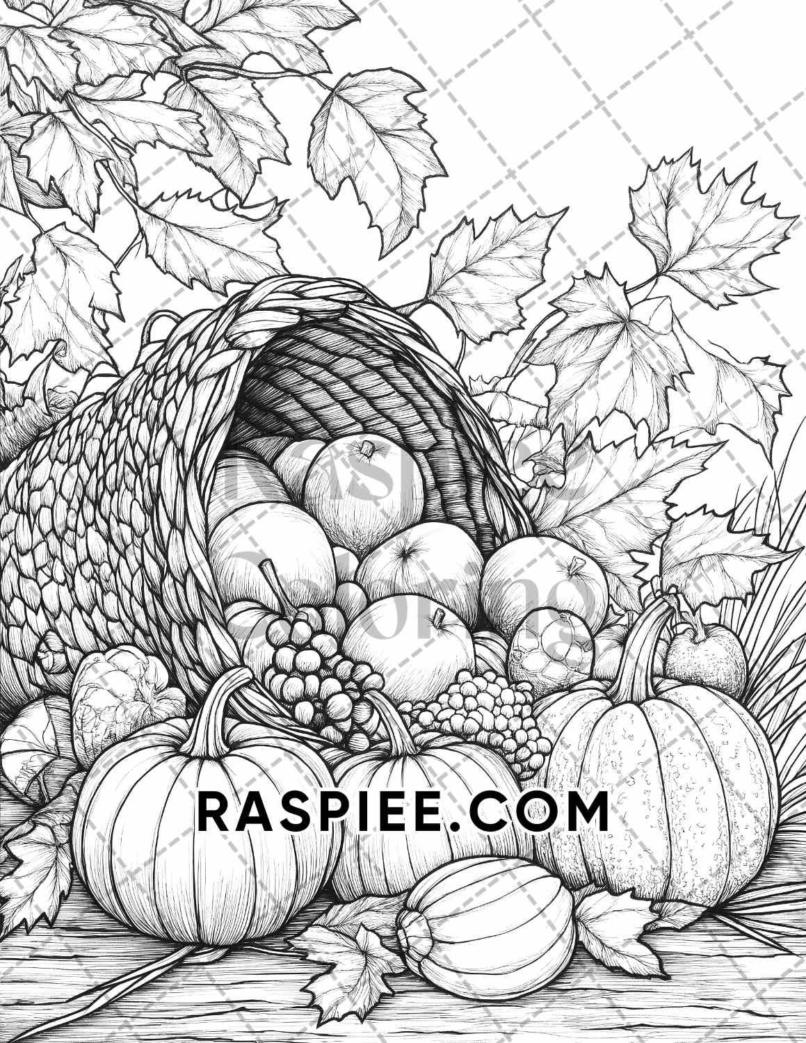 Autumn Charm Adult Coloring Pages Printable PDF Instant Download