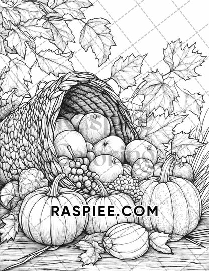 Autumn Charm Adult Coloring Pages Printable PDF Instant Download