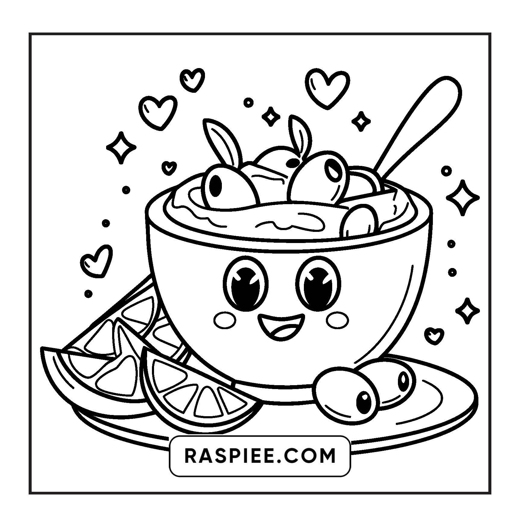 189 Bold and Easy Kawaii Food Coloring Pages