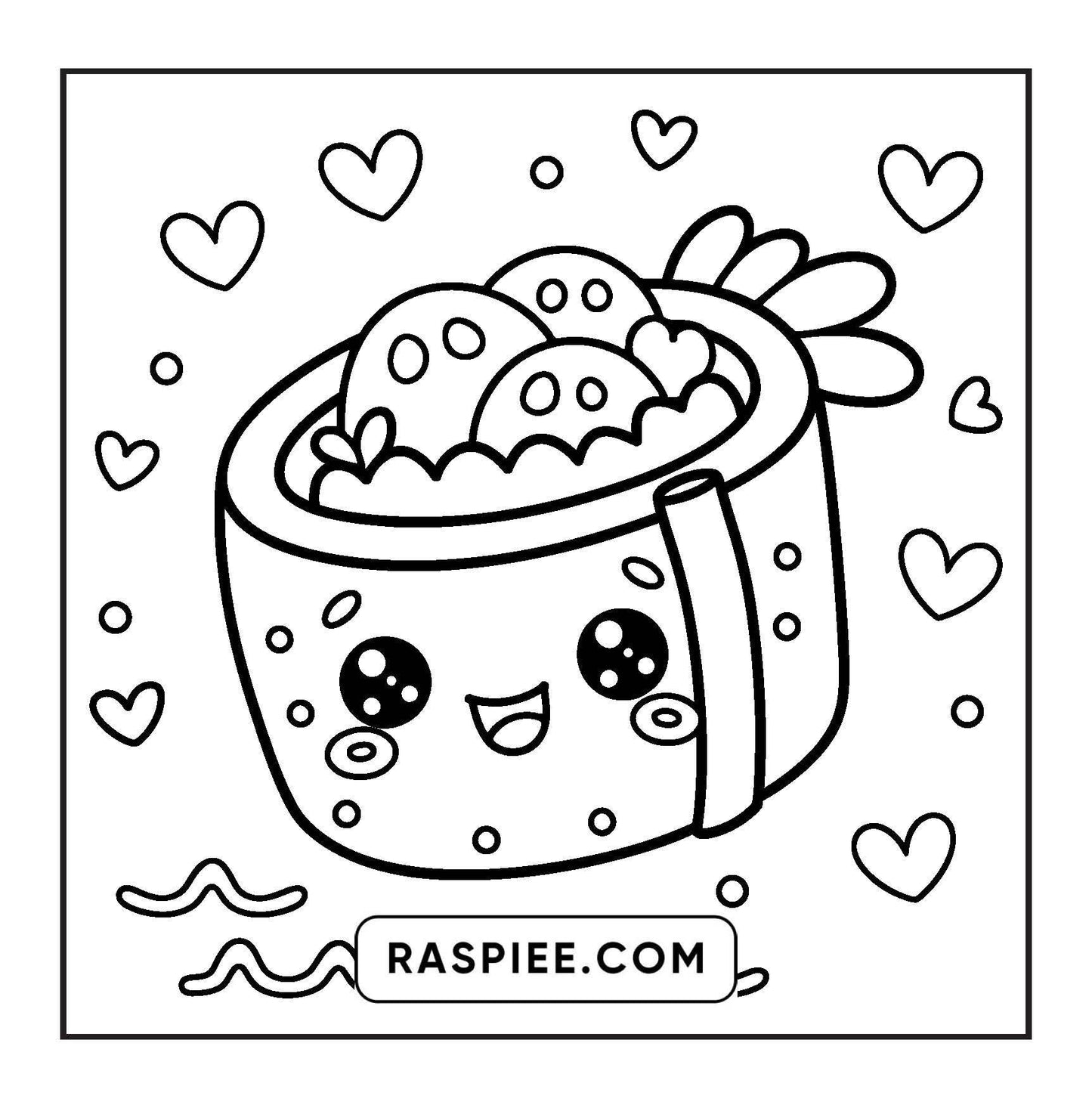 189 Bold and Easy Kawaii Food Coloring Pages