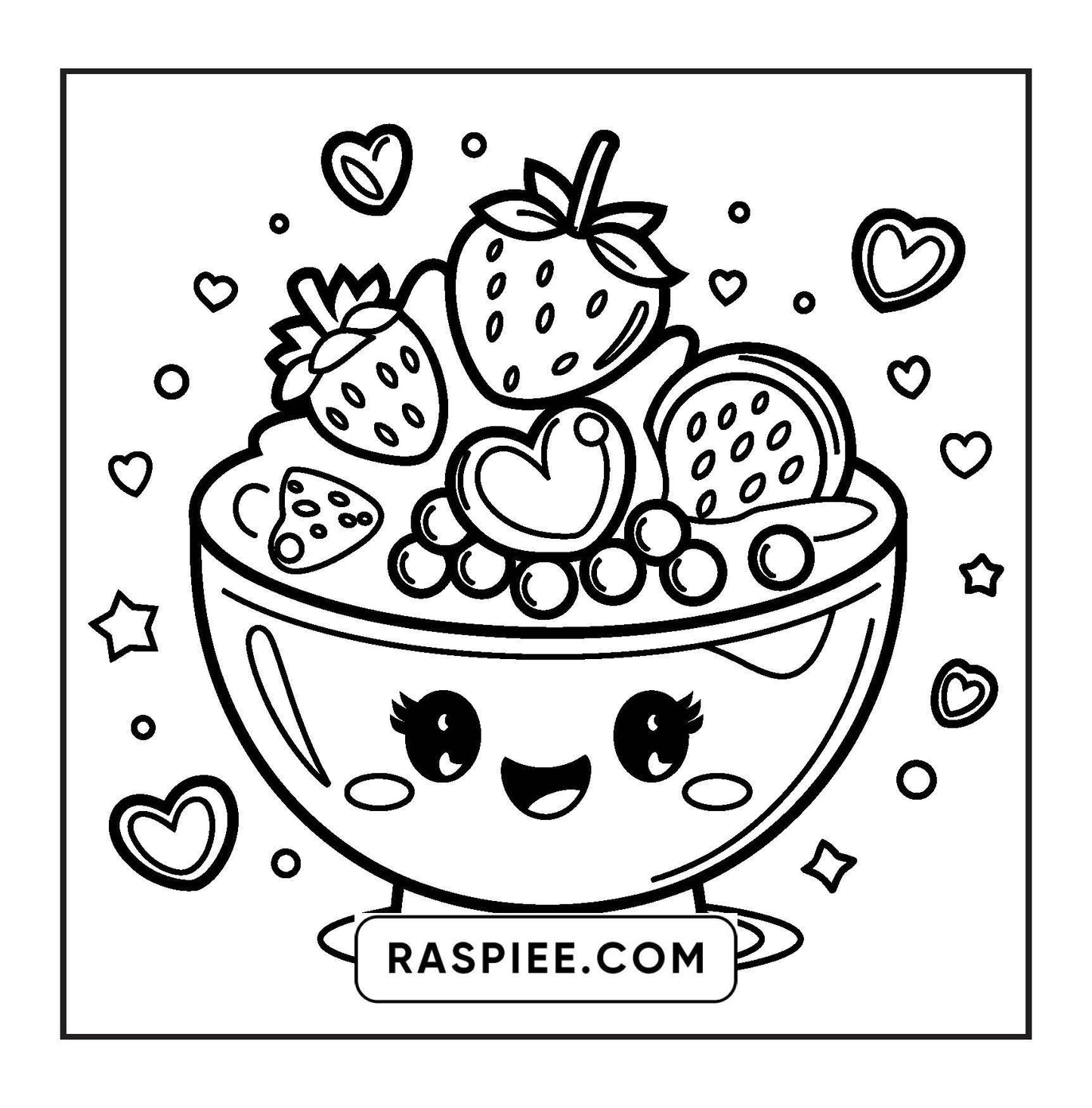189 Bold and Easy Kawaii Food Coloring Pages