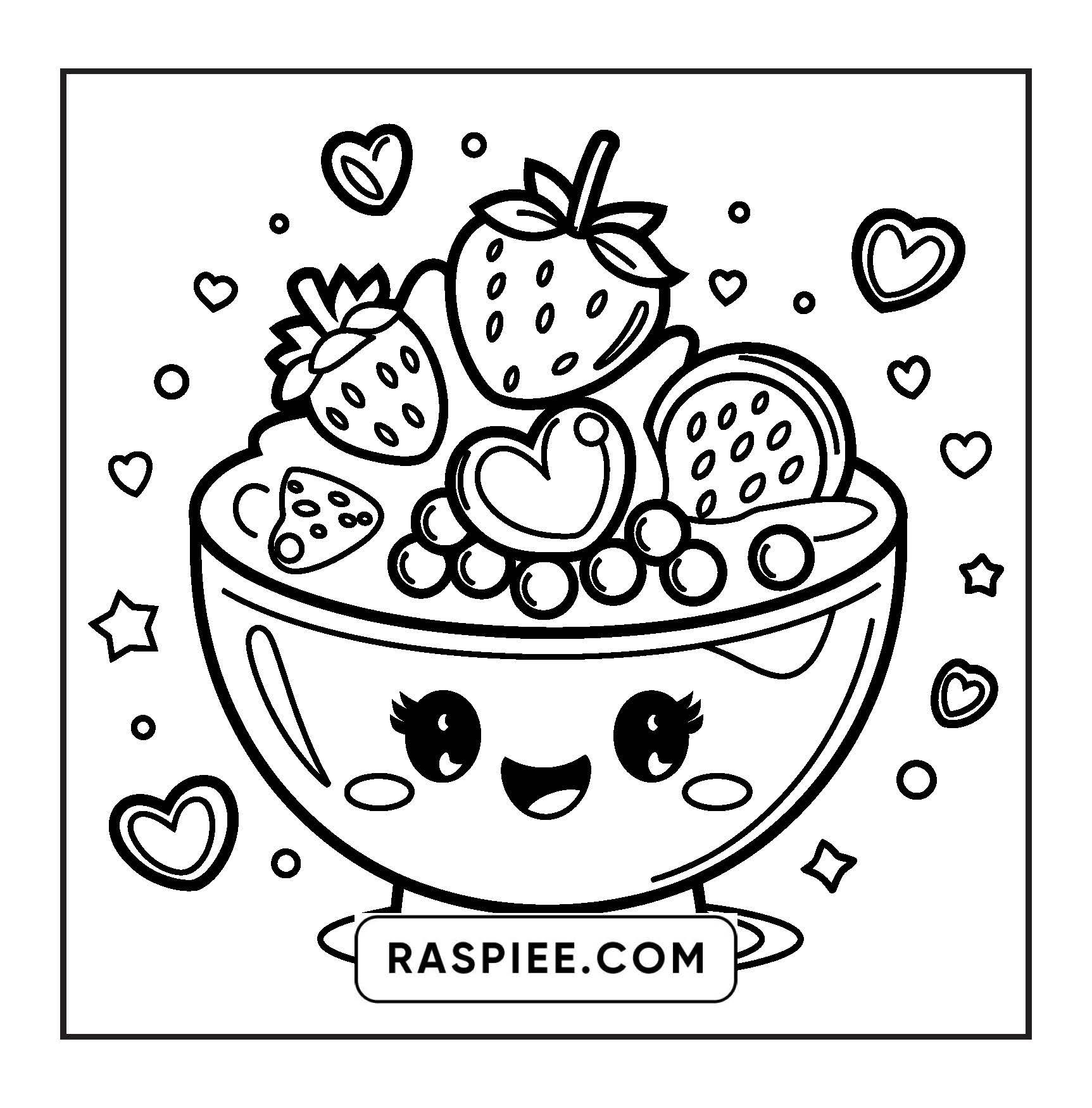 189 Bold and Easy Kawaii Food Coloring Pages