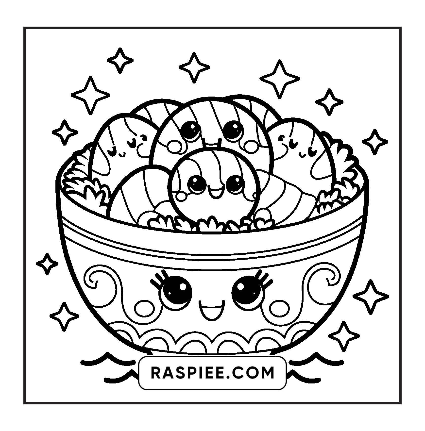 189 Bold and Easy Kawaii Food Coloring Pages