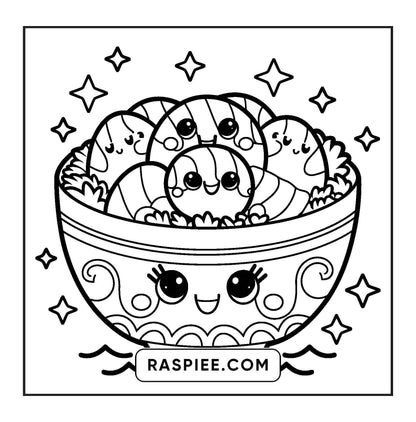 189 Bold and Easy Kawaii Food Coloring Pages