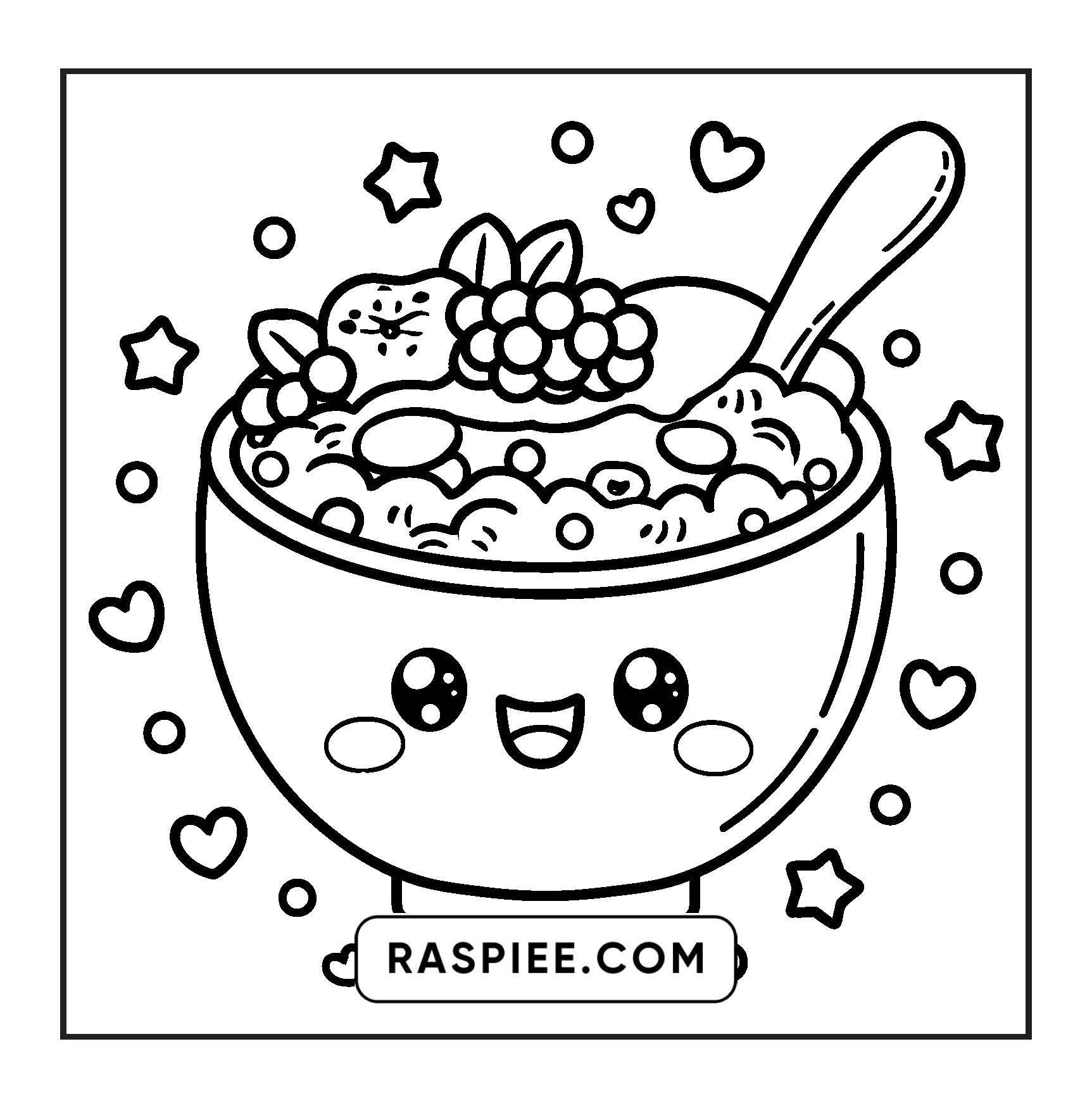 189 Bold and Easy Kawaii Food Coloring Pages