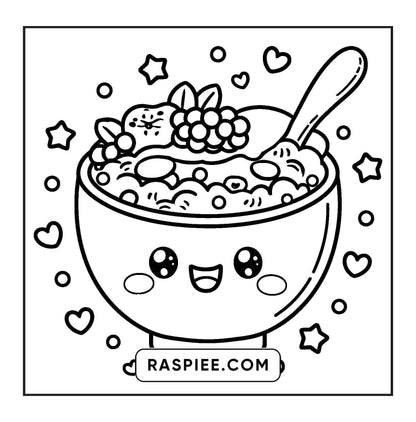 189 Bold and Easy Kawaii Food Coloring Pages