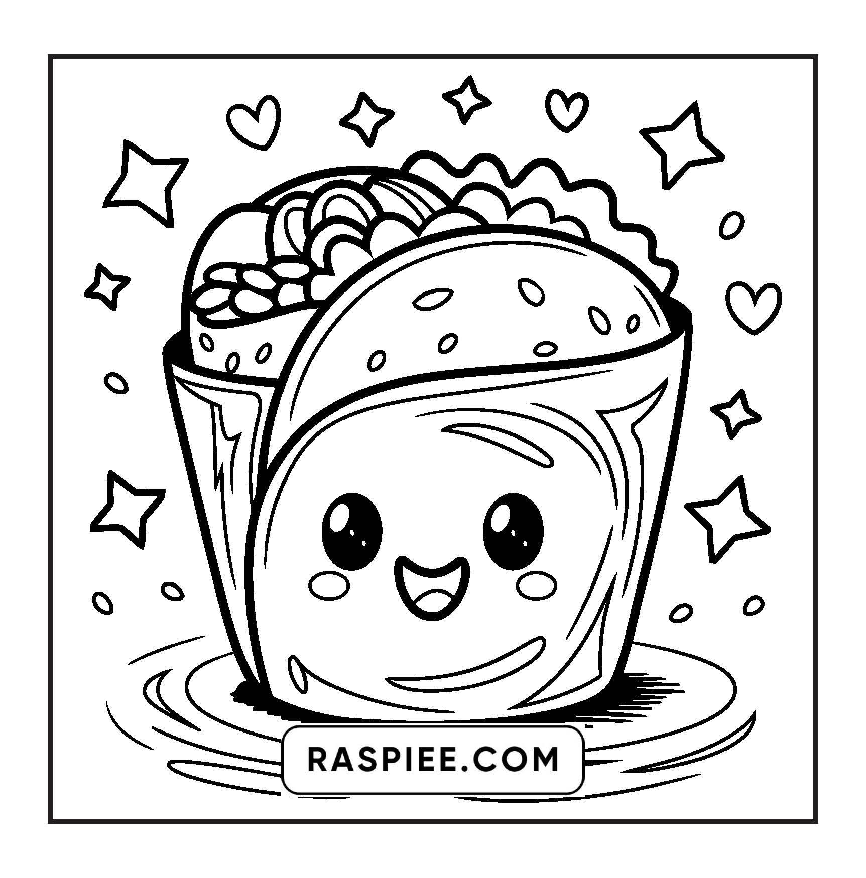 189 Bold and Easy Kawaii Food Coloring Pages