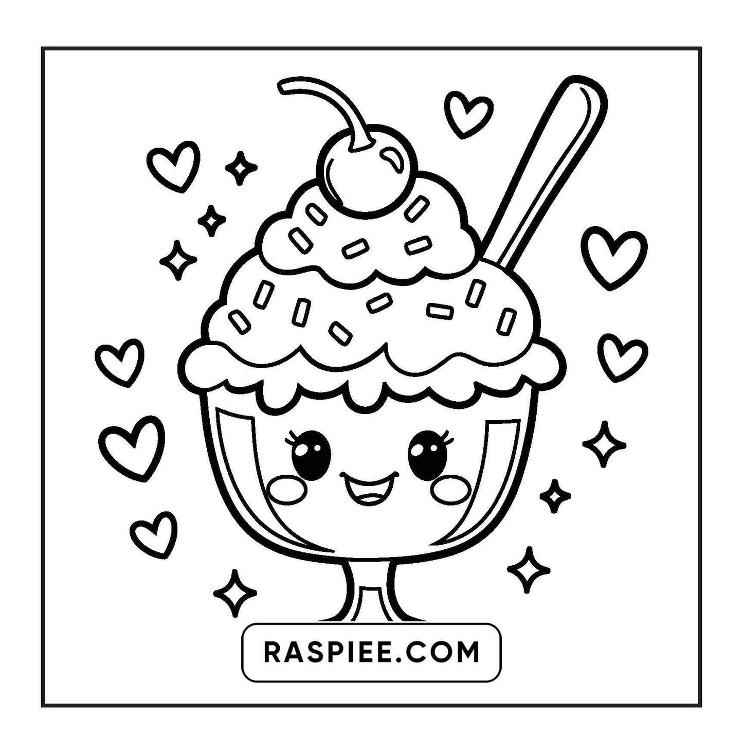 189 Bold and Easy Kawaii Food Coloring Pages