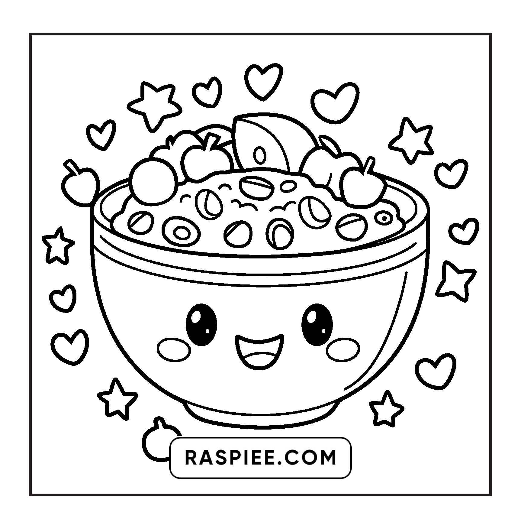 189 Bold and Easy Kawaii Food Coloring Pages