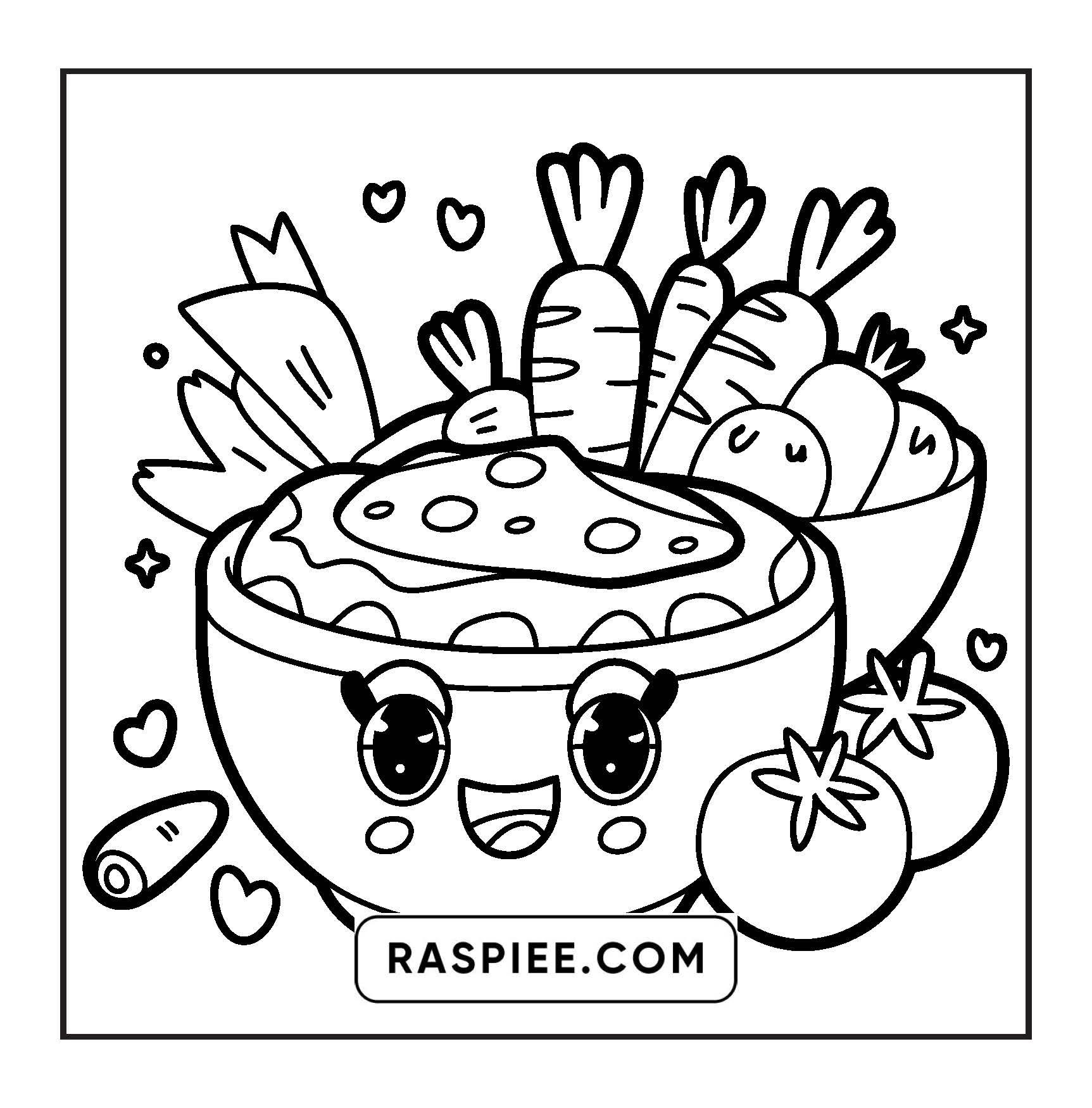 189 Bold and Easy Kawaii Food Coloring Pages