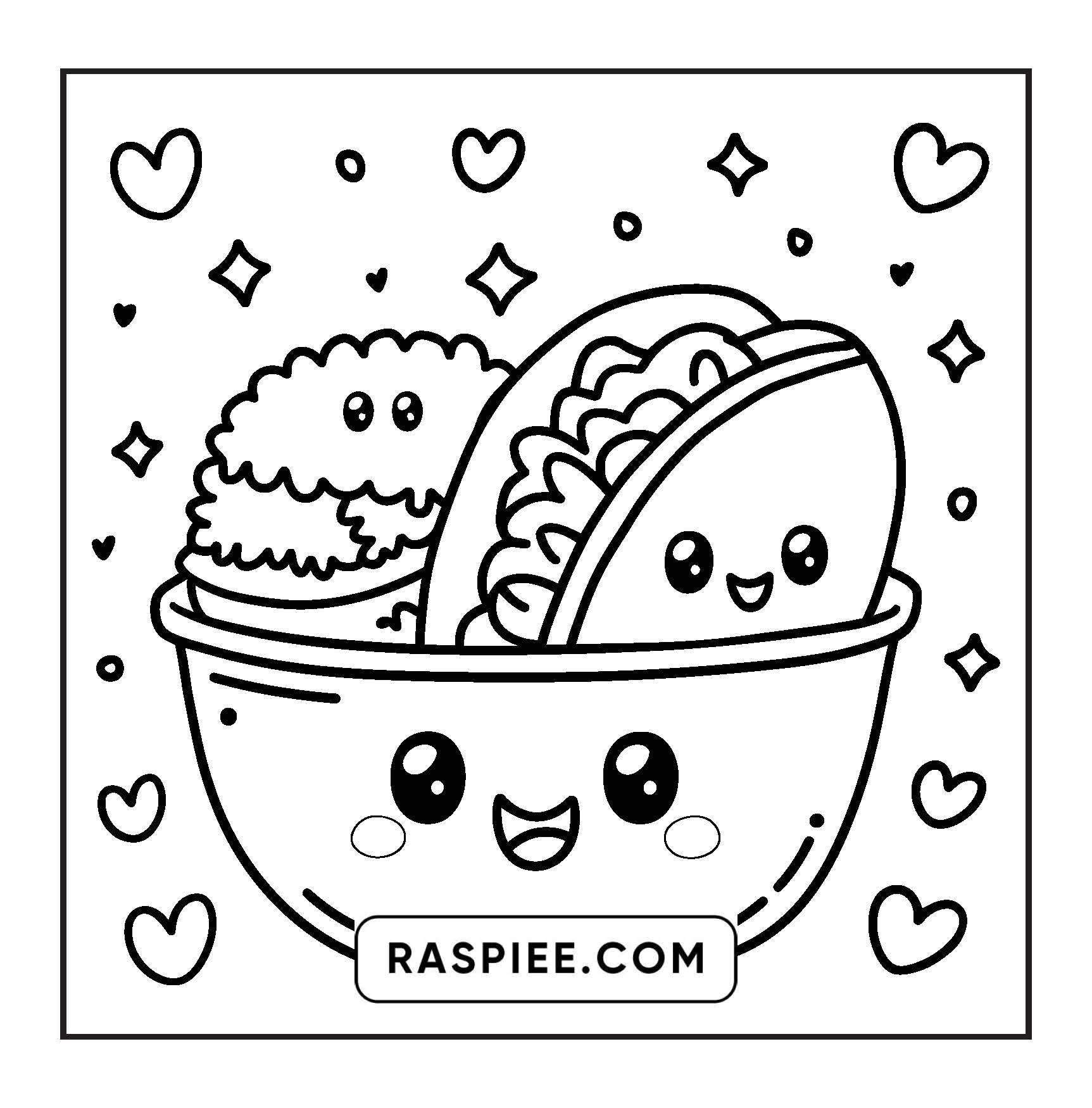 189 Bold and Easy Kawaii Food Coloring Pages