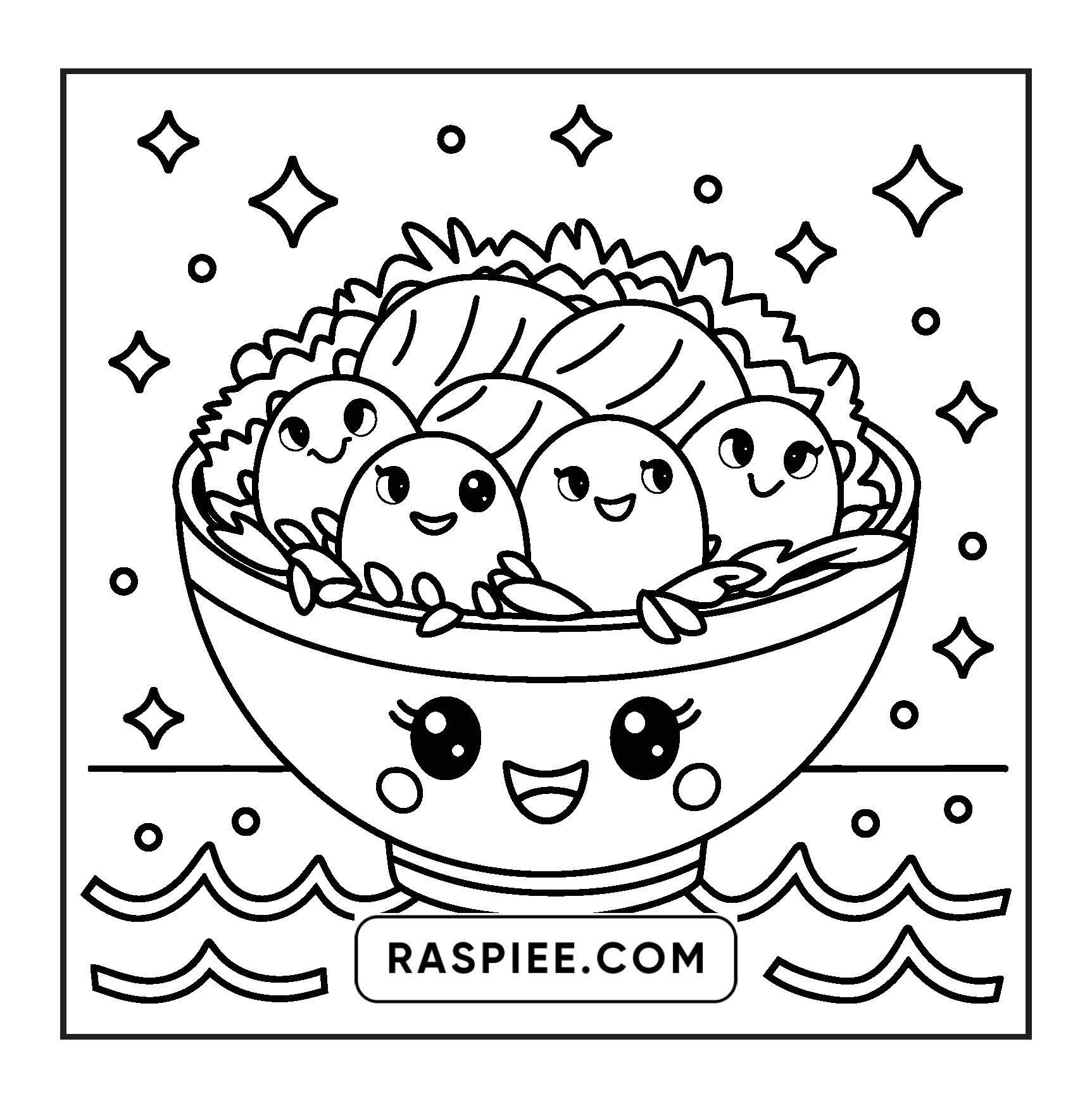 189 Bold and Easy Kawaii Food Coloring Pages