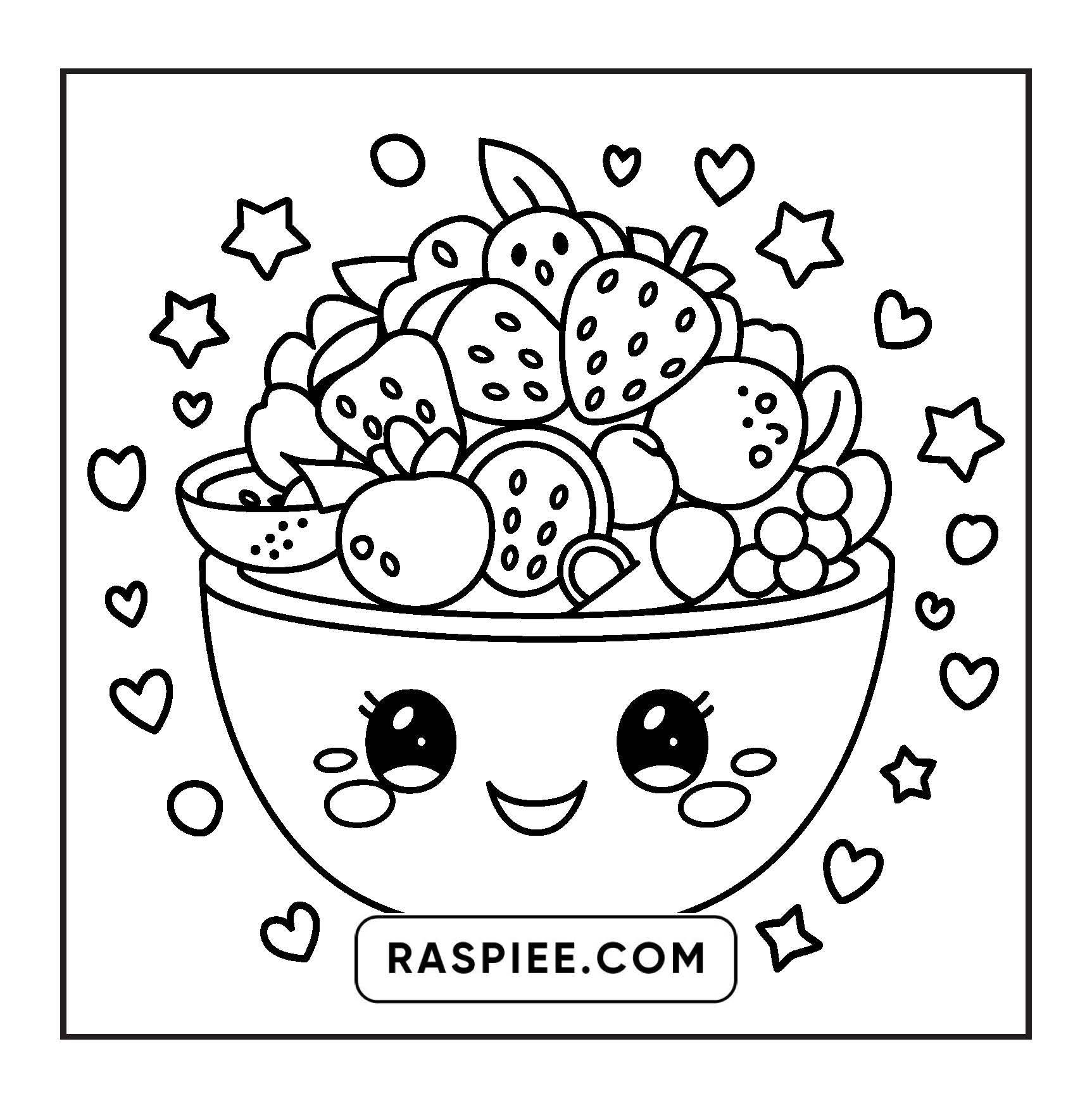 189 Bold and Easy Kawaii Food Coloring Pages