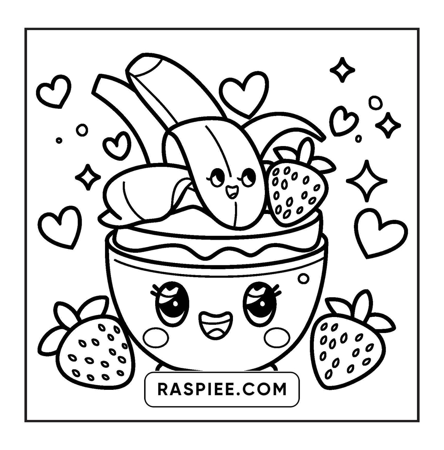 189 Bold and Easy Kawaii Food Coloring Pages