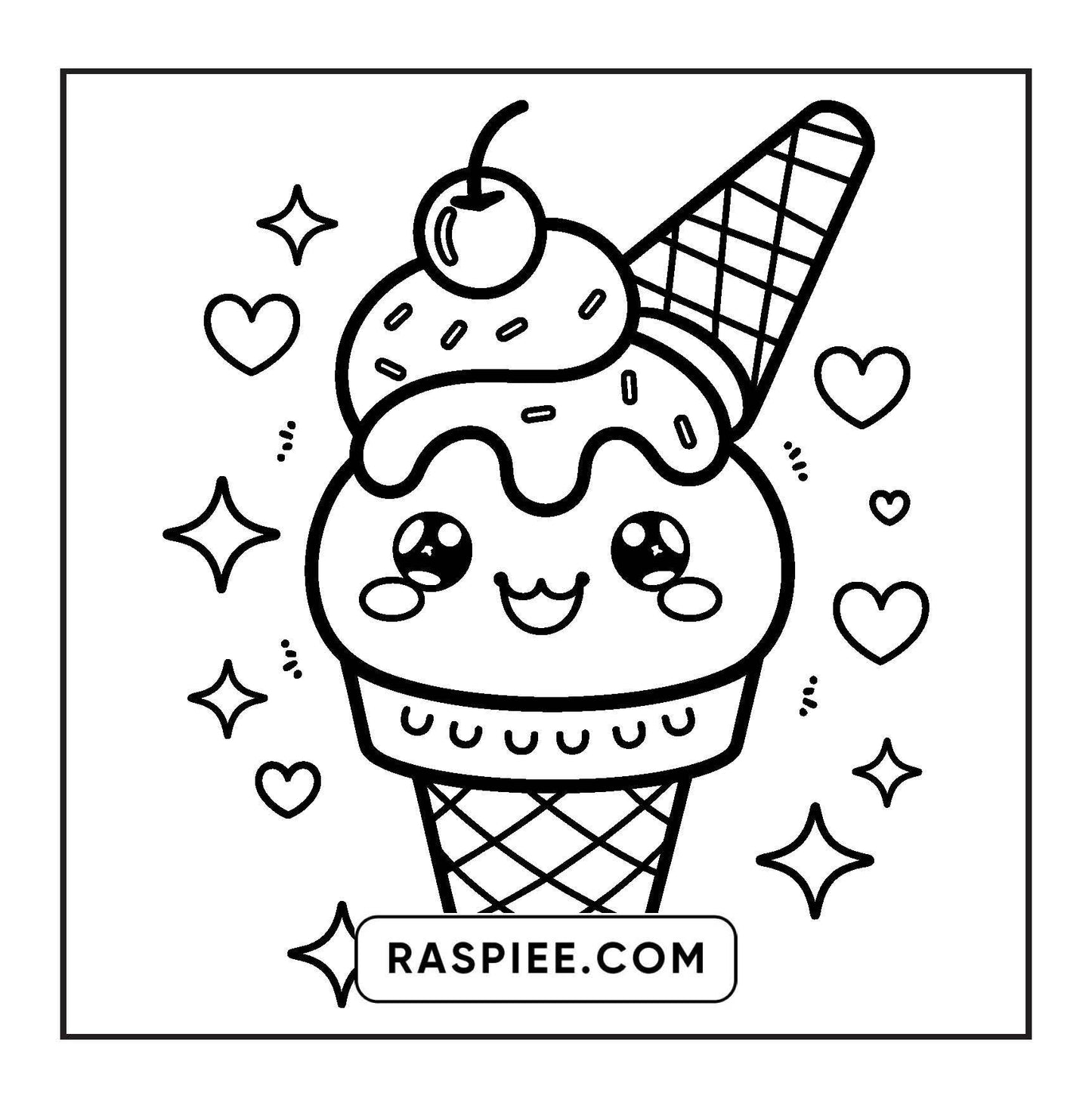 189 Bold and Easy Kawaii Food Coloring Pages