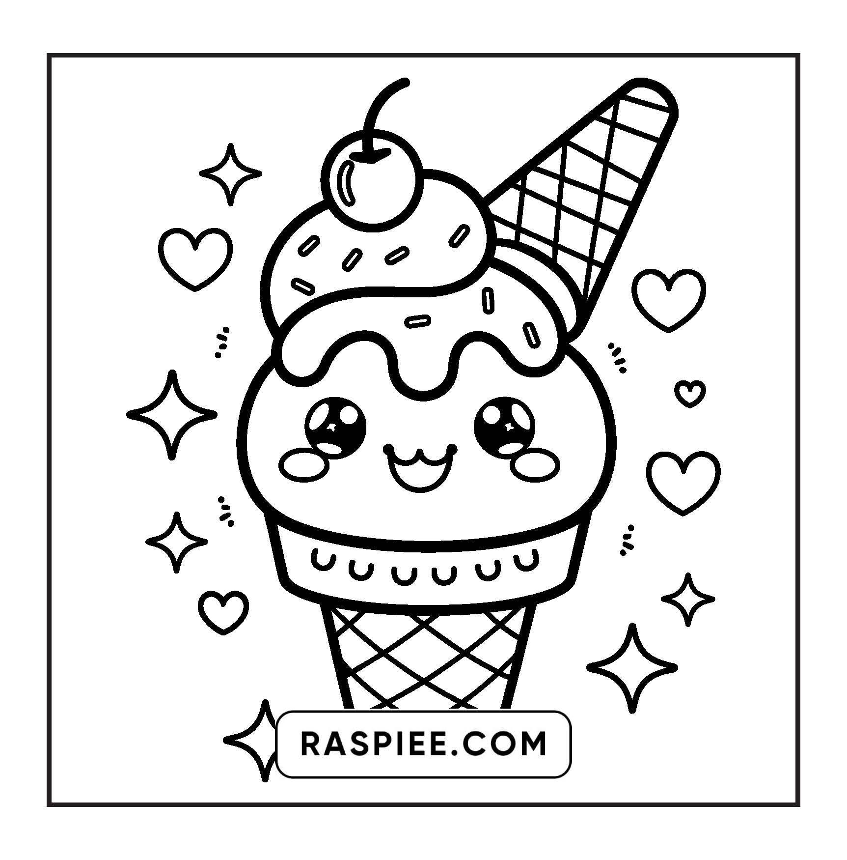 189 Bold and Easy Kawaii Food Coloring Pages