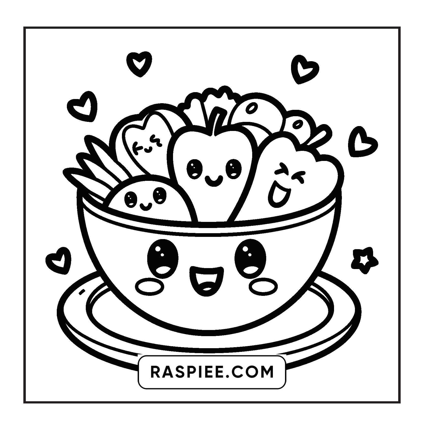 189 Bold and Easy Kawaii Food Coloring Pages