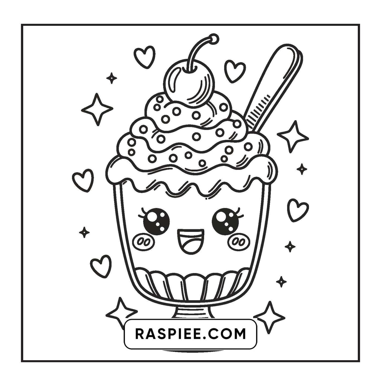 189 Bold and Easy Kawaii Food Coloring Pages