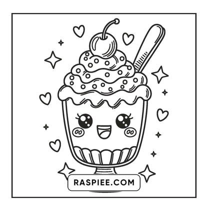 189 Bold and Easy Kawaii Food Coloring Pages
