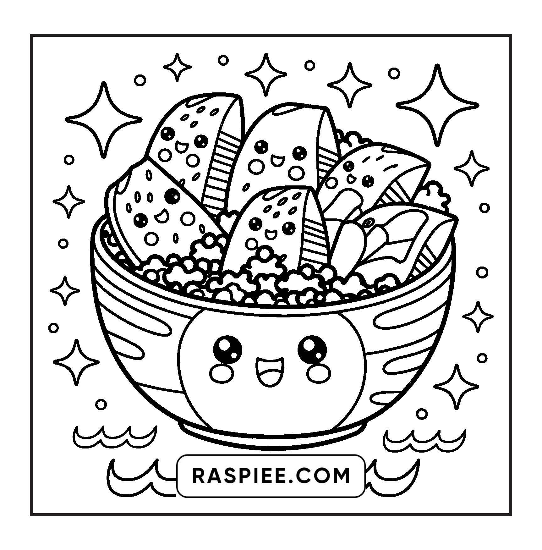 189 Bold and Easy Kawaii Food Coloring Pages