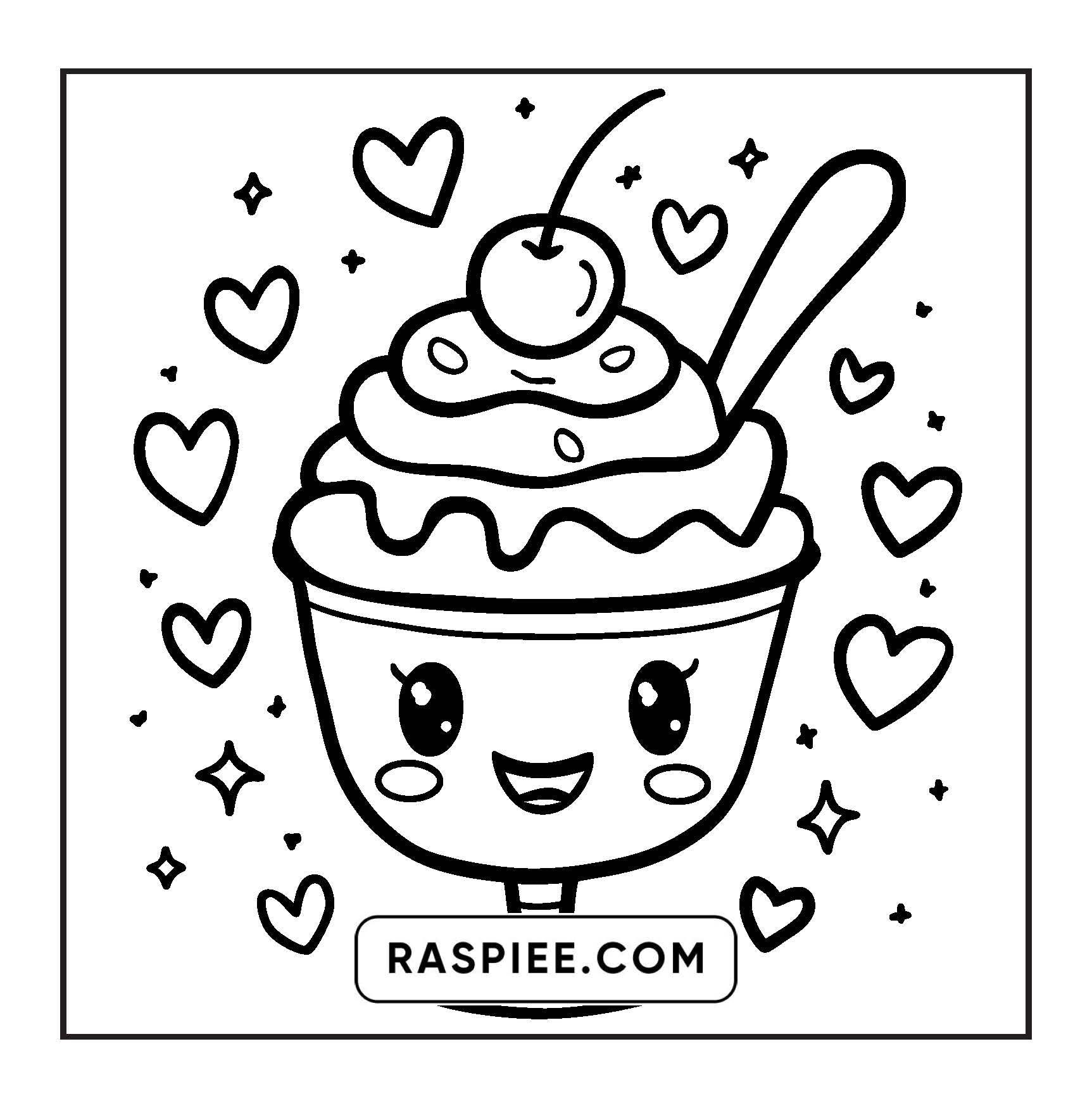 189 Bold and Easy Kawaii Food Coloring Pages