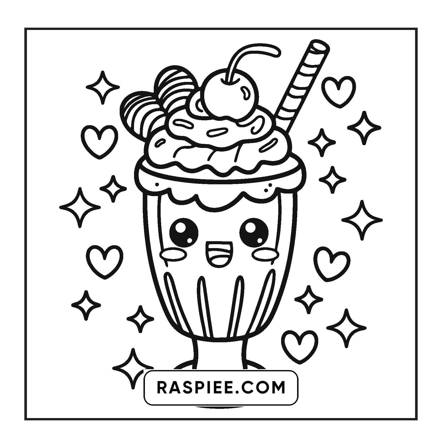 189 Bold and Easy Kawaii Food Coloring Pages