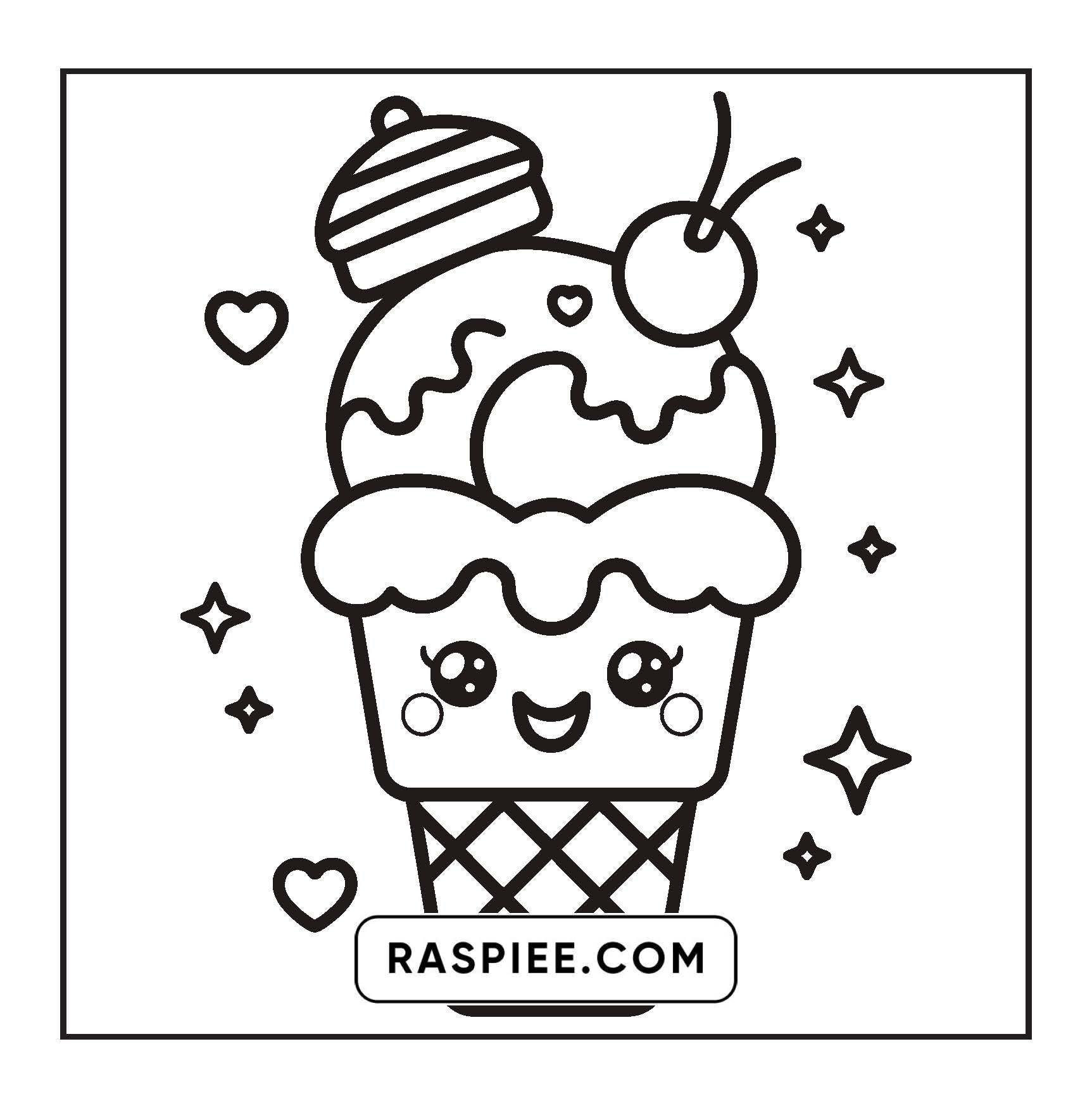 189 Bold and Easy Kawaii Food Coloring Pages