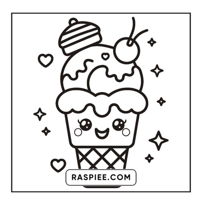 189 Bold and Easy Kawaii Food Coloring Pages