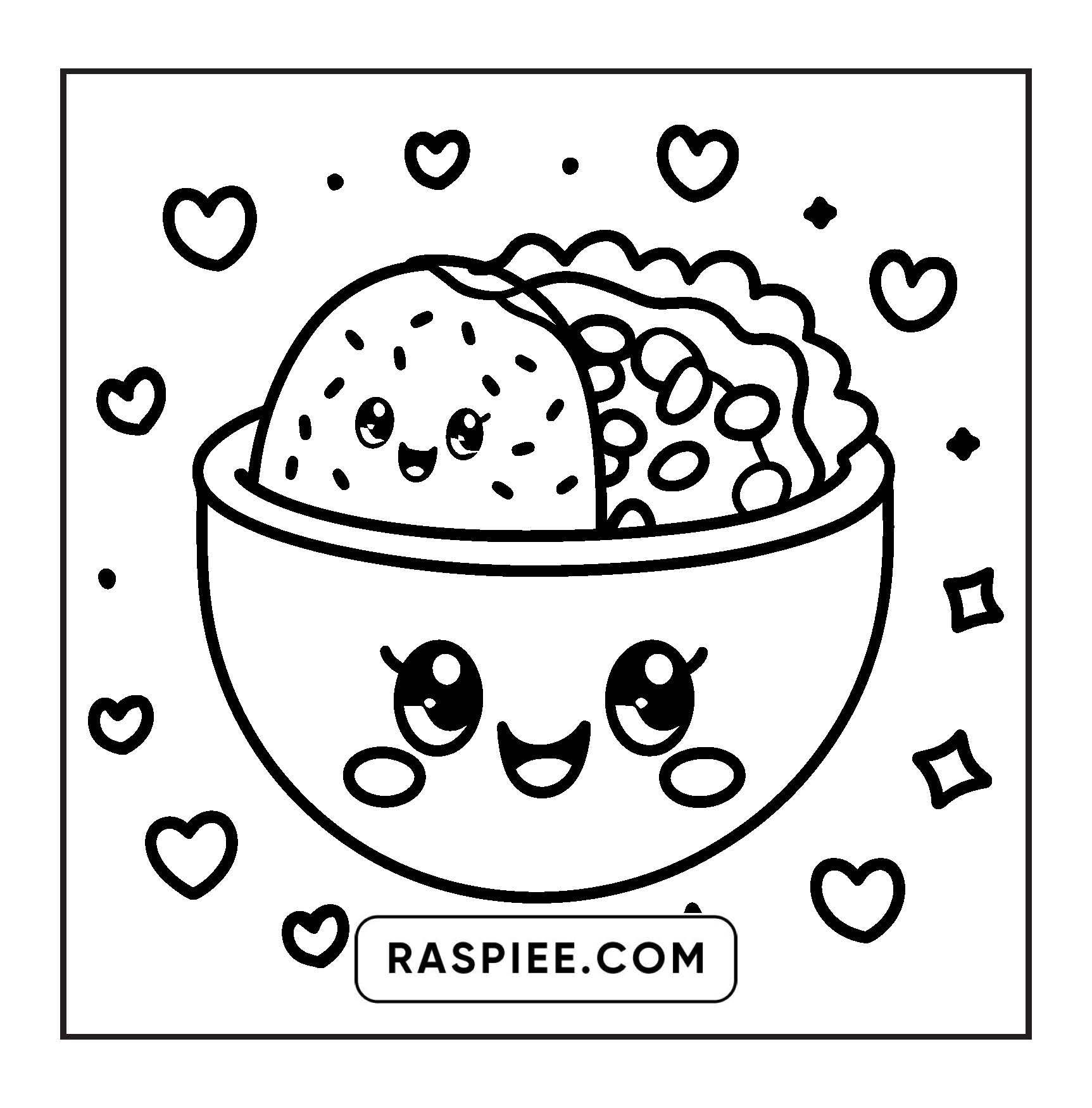 189 Bold and Easy Kawaii Food Coloring Pages