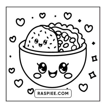 189 Bold and Easy Kawaii Food Coloring Pages